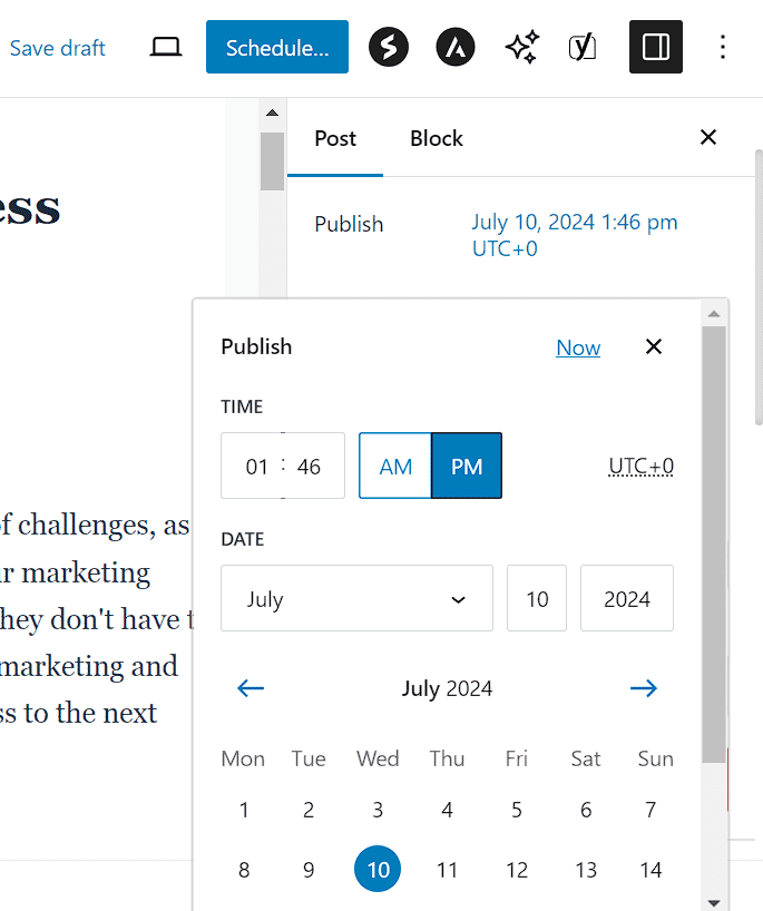 Schedule posts Wordpress
