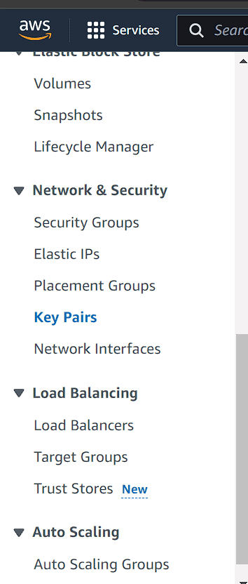 EC2 create key pair