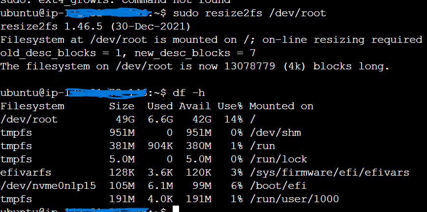 extend file system ebs volume