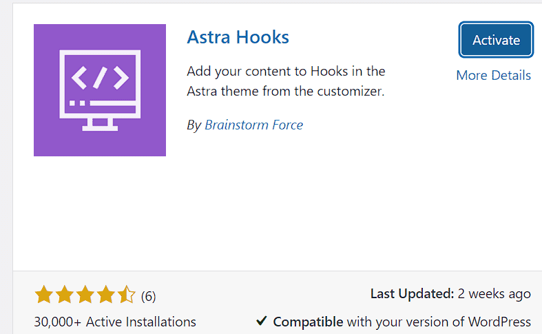 Use Astra Hooks