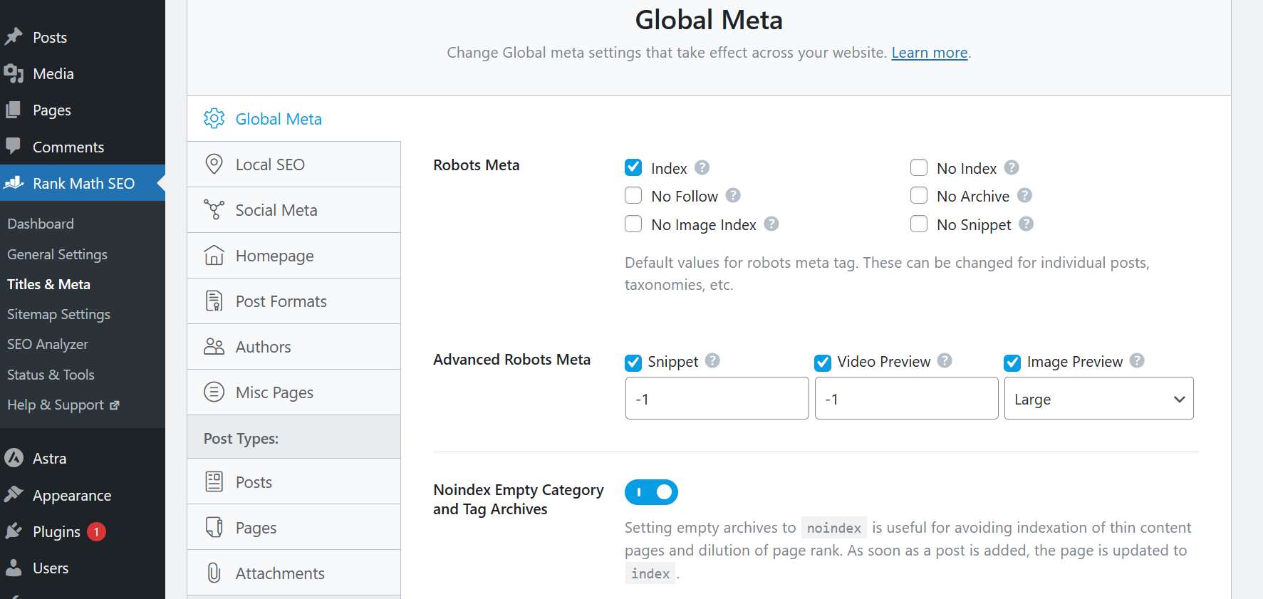 Rank Math titles and meta