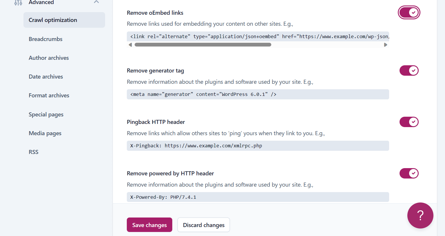 Yoast disable feed links