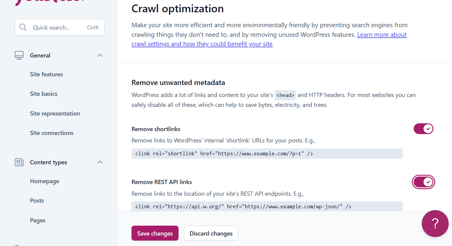 Yoast SEO Pljugin Crawl optimization