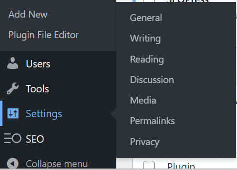 Wordpress settings