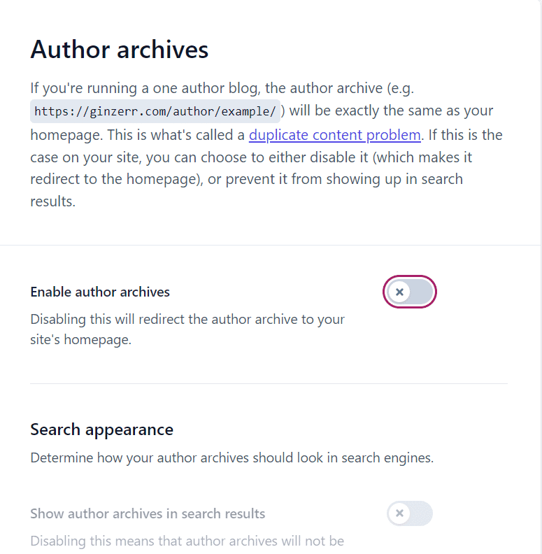 Yoast disable author archives